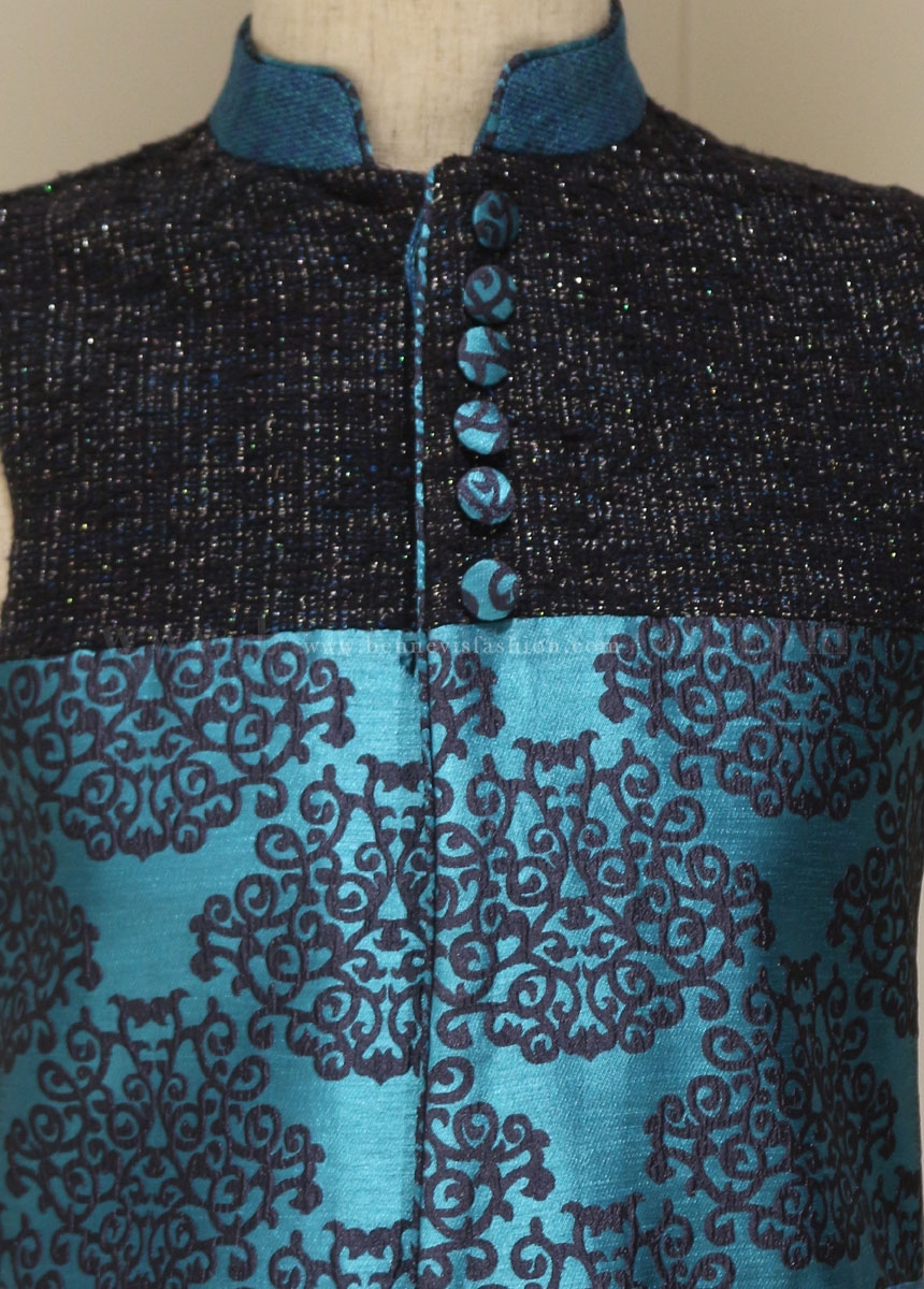 Teal Blue Designer Festive Waistcoat | Bennevis Fashion