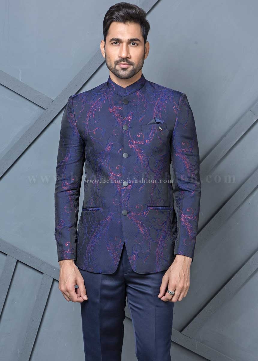 blue jodhpuri suit