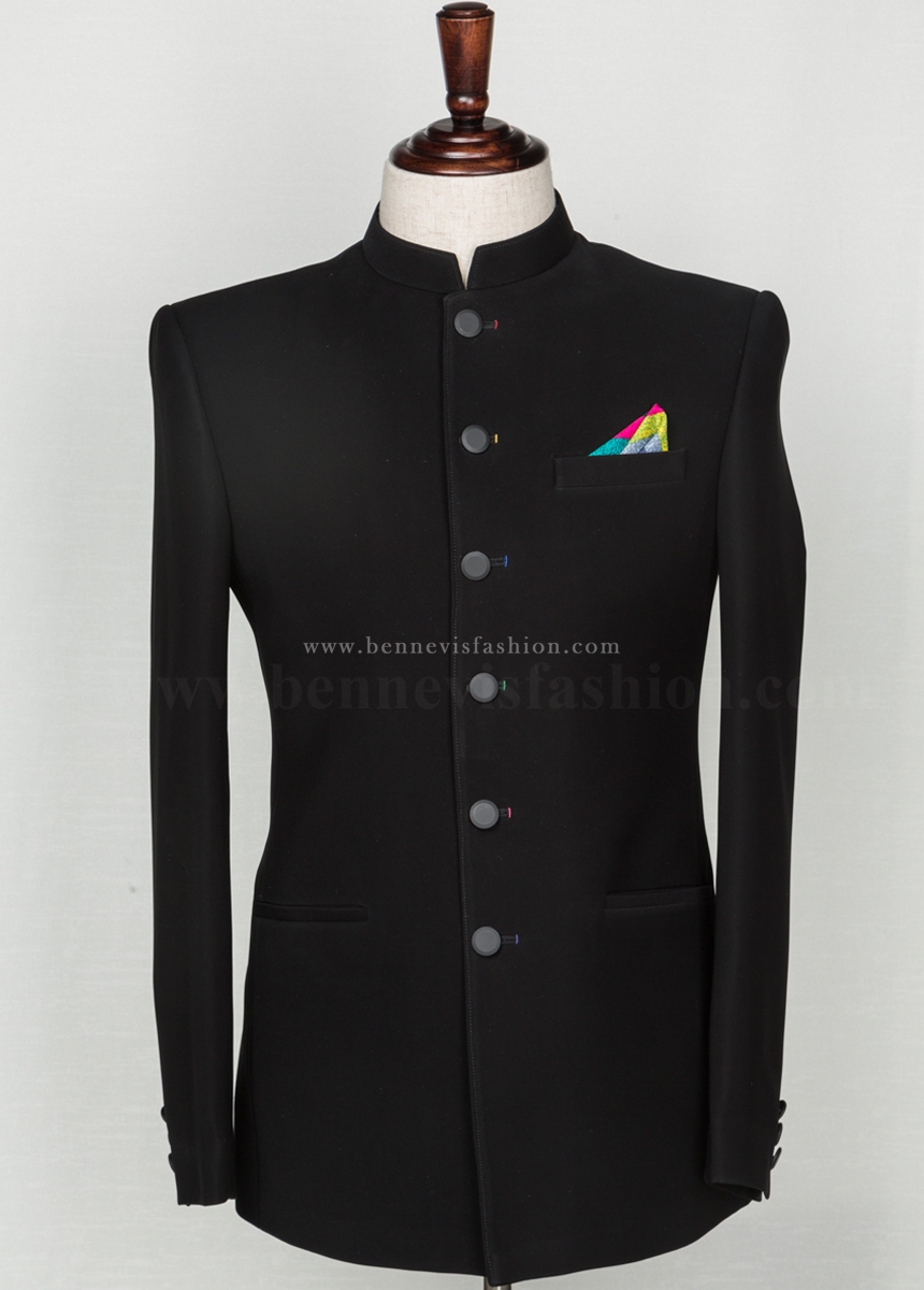 Buy Black Bandhgala Set by MANISH NAGDEO at Ogaan Online Shopping Site