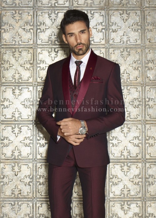 Maroon Terry Rayon Mens Designer Suit | Bennevis Fashion