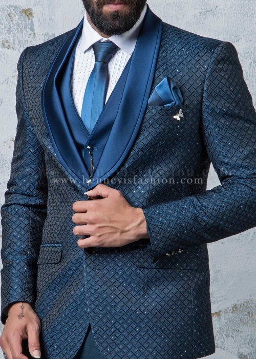 Teal Blue Designer Mens Suit | Bennevis Fashion