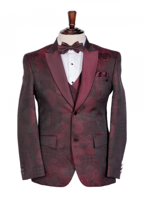 Wine Fashion Tuxedo Suit for Men
