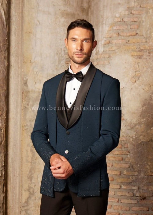 Teal Daimond Designer Tuxedo For Men