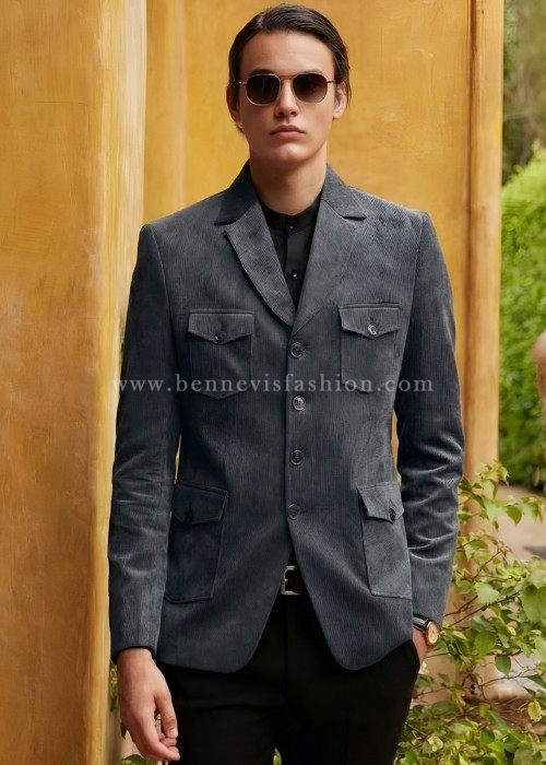 Dark Grey Fashion Blazer for Men