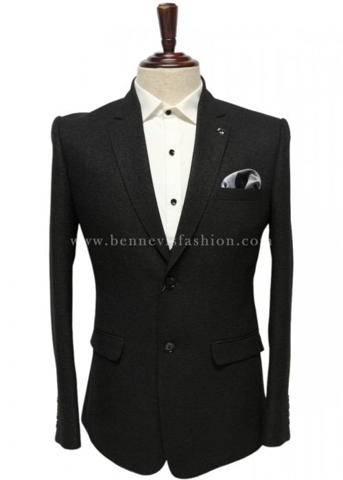 Black Jute Blazer for Men