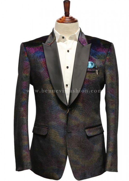 Rainbow Sparkle Velvet-Touch Blazer for Men