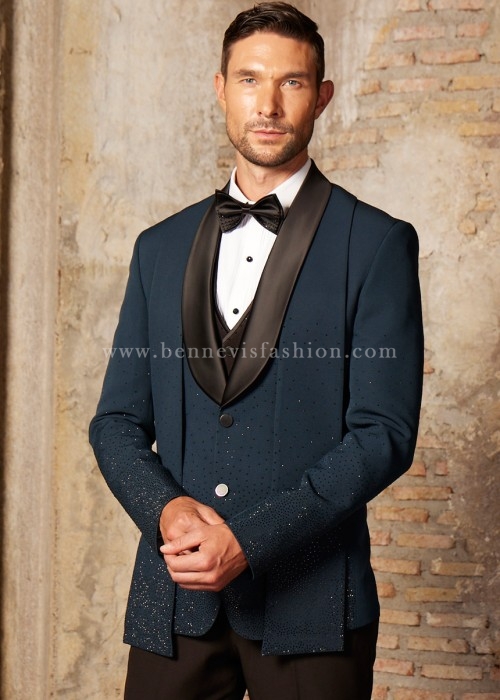 Teal Daimond Designer Tuxedo For Men