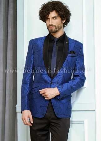 Blue Terry Rayon Mens Designer Suit