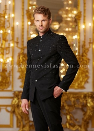 Black Designer Bandhgala For Men