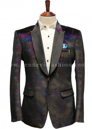 Rainbow Sparkle Velvet-Touch Blazer for Men