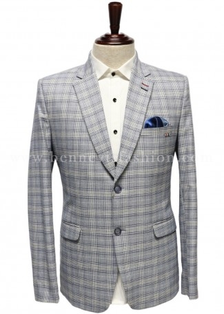 Light Grey Look Prince of Wales Plaid Blazer for Men