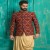 Orange Jute Printed Mens Jodhpuri Suit