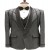 Applique Work Grey Tuxedo Suit
