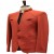 Neon Red Fashion Blazer in Band Collar