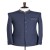 Matte Blue Jacquard Bandhgala Suit for Men