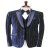 Classic Navy Blue Velvet Stripe Tuxedo Suit for Men