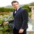 Classic Navy Blue Velvet Stripe Tuxedo Suit for Men