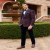 Blue Velvet Floral Embroidered Tuxedo Suit For Men