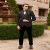 Black Velvet Floral Embroidered Tuxedo Suit For Men