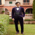 Cotton Velvet Metallic Embroidered Purple Designer Tuxedo For Men