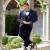 Bold Velvet Stripe Blue Tuxedo For Men
