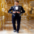 Velvet Navy Blue Embroidered Suit For Men