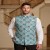 Aqua Mosaic Printed Nehru Jacket for Men
