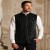 Classic Black Velvet Stripe Zipper Waistcoat for Men [Bomber Jacket]
