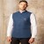 Midnight Blue Embroidered Nehru Waistcoat for Men