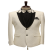 White Textured Jacquard Designer Tuxedo Suit for Men