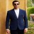 Royal Blue Waffle-Knit Blazer for Men