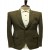 Olive Green Oxford Suede Structured Blazer for Men