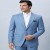 Sky Blue Saddle Stitch Blazer for Men