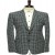 Black Square-Weave Tailored Blazer for Men