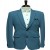 Deep Firozi Structured-Knit Premium Blazer for Men