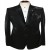 Black Velvet Geometric-Texture Peak-Lapel Tuxedo for Men