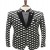 White Velvet Diamond-Argyle Peak - Lapel Blazer for Men