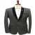 Black Charcoal Velvet-Shawl-Lapel Tuxedo for Men