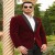 Wine Velvet Tuxedo Blazer for Men