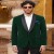 Green Velvet Tuxedo Blazer for Men