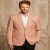  Blush Pink Oxford Suede Structured Blazer for Men
