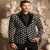 White Velvet Diamond-Argyle Peak - Lapel Blazer for Men