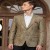 Earthy Breathable-Weave Abstract-Pattern Blazer for Men