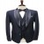Blue Embellished Shawl Lapel  Multi layer Tuxedo Suit for Men