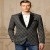 Black Tweed-Finish Plaid Blazer for Men