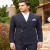 Blue Waffle-Knit Double-Breasted Buckle-Detail Blazer for Men